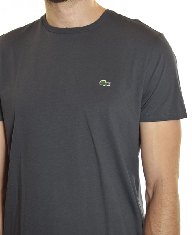 Lacoste Round Neck Small Logo T-Shirt (Dark Grey） - Shop Streetwear, Sneakers, Slippers and Gifts online | Malaysia - The Factory KL