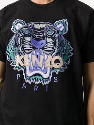 Kenzo Actua Tiger Embroidered T-shirt (Black)