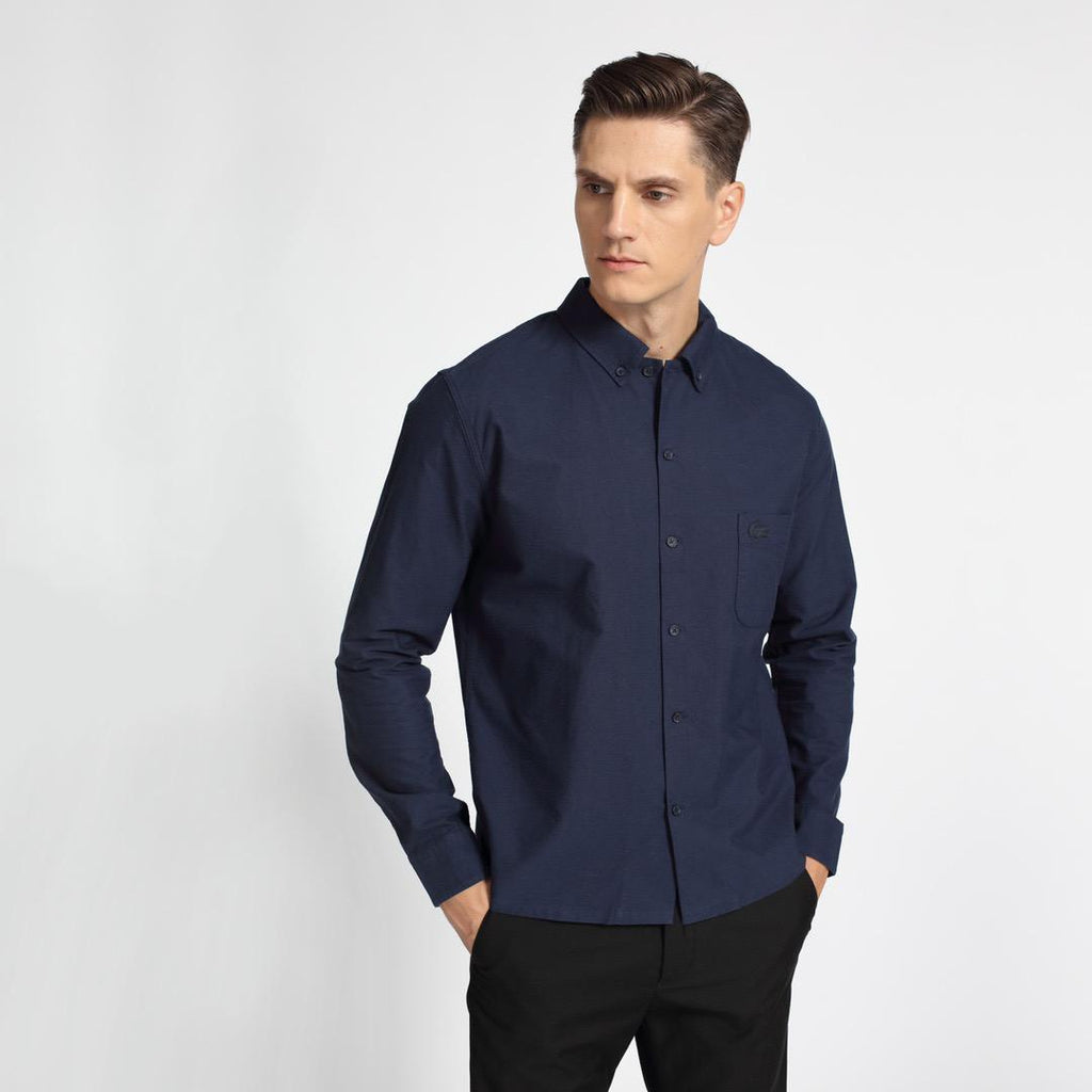 Lacoste Regular Fit Cotton Poplin Shirt ( Navy Blue ) - Shop Streetwear, Sneakers, Slippers and Gifts online | Malaysia - The Factory KL
