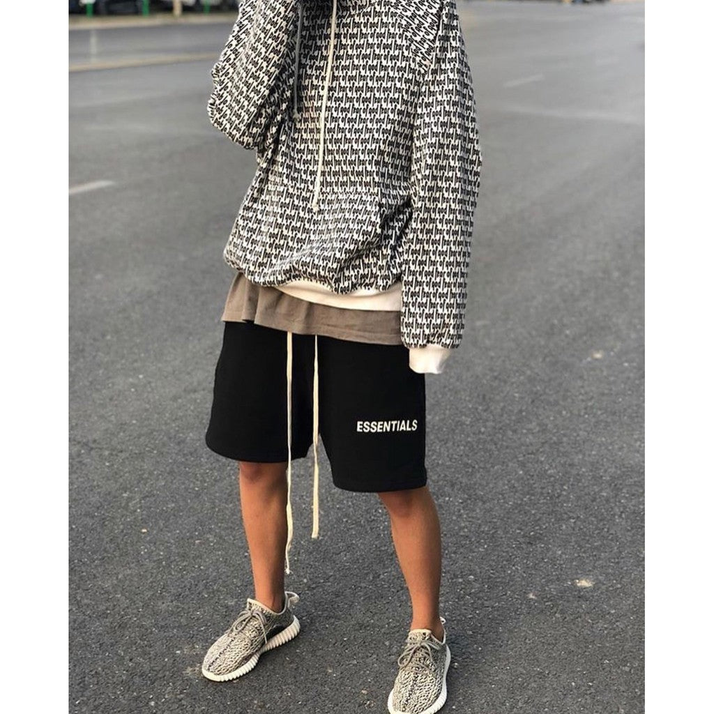 Fear Of God Essentials Graphic Sweat Shorts ( Black ) – The Factory KL