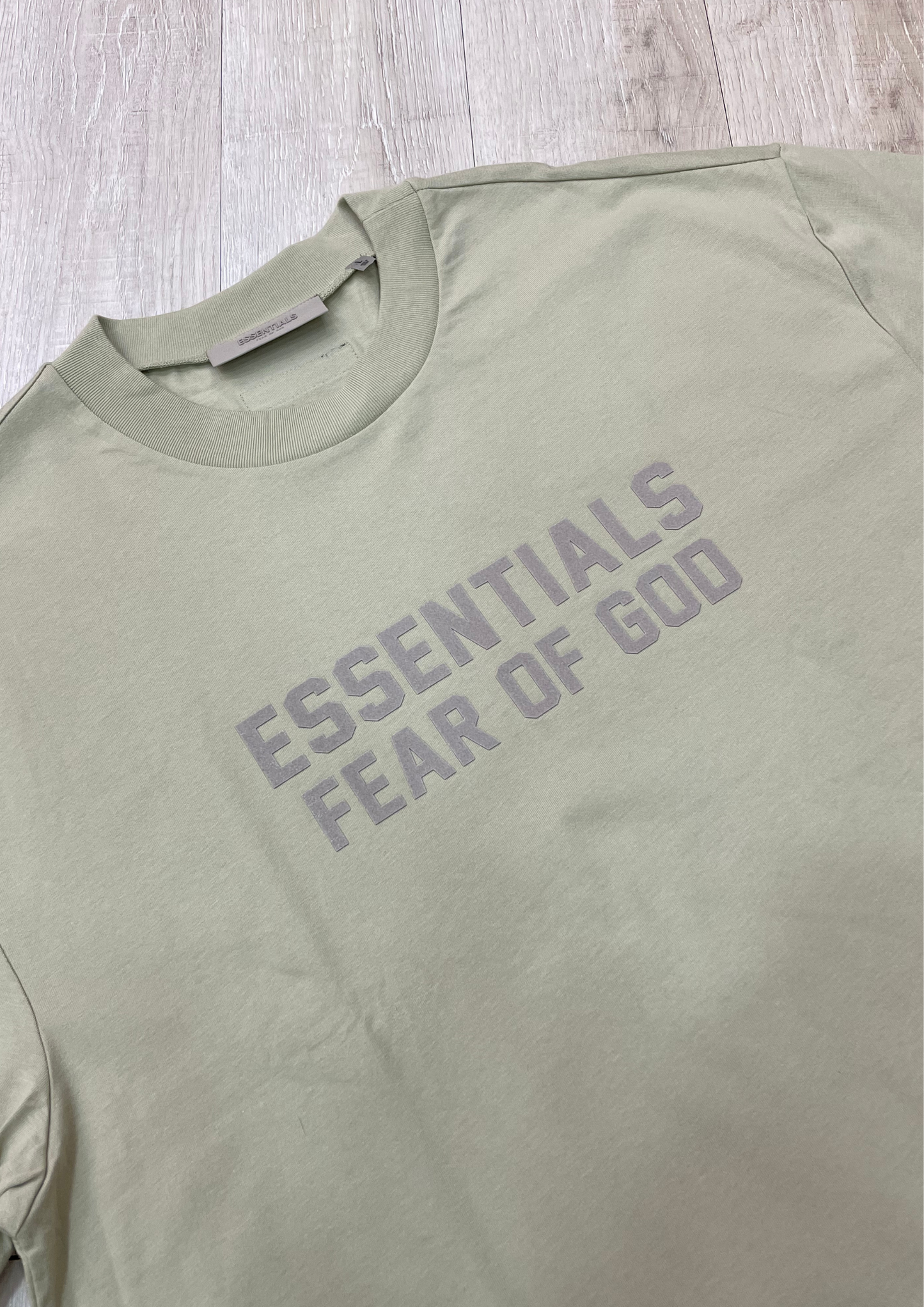 Fear of God Essentials Tee Big Flocked Logo 2022 (Sea Foam)