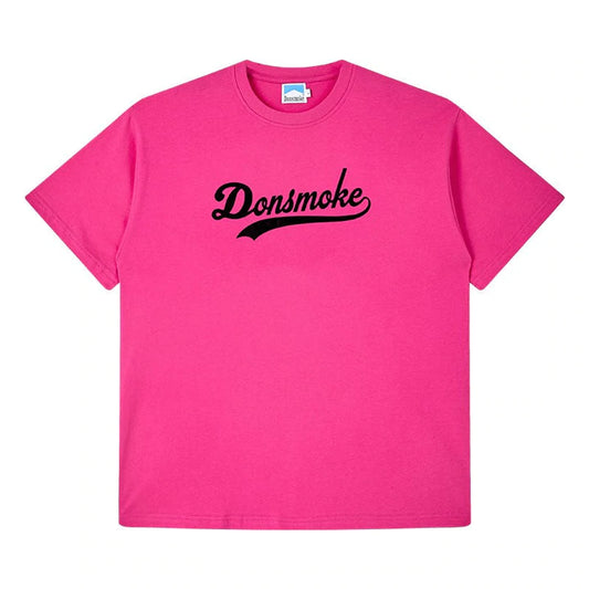 DONSMOKE Cursive Varsity Logo T-shirt (Hot Pink)