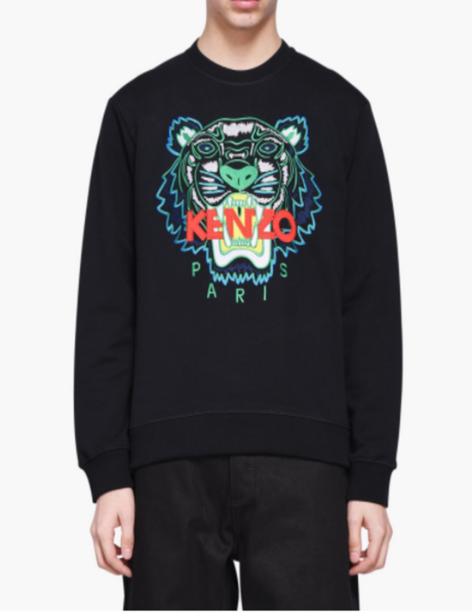 Kenzo Green Blue Embroidered Tiger Logo Sweatshirt - Shop Streetwear, Sneakers, Slippers and Gifts online | Malaysia - The Factory KL