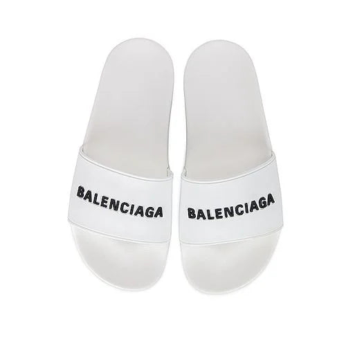 BALENCIAGA logo-embossed rubber slide ( White )