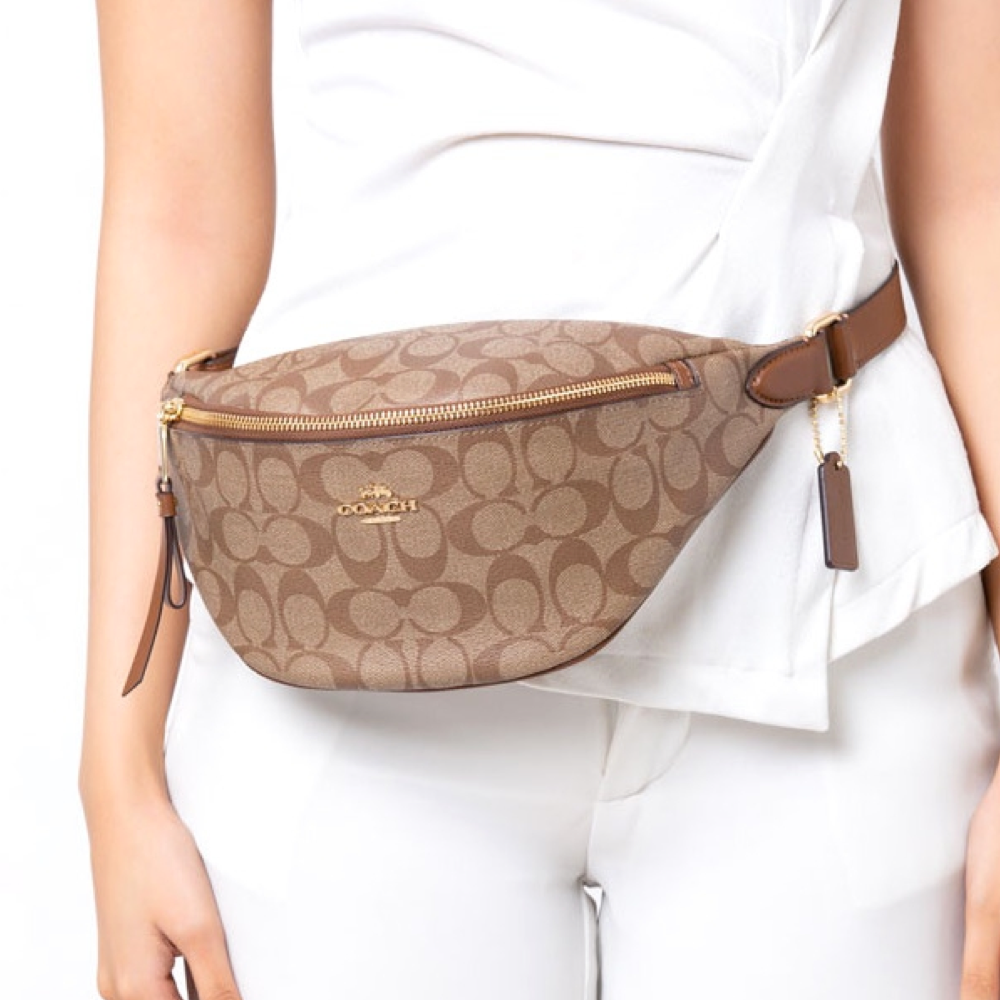 COACH Warren Belt Bag in Signature Canvas Brown The Factory KL