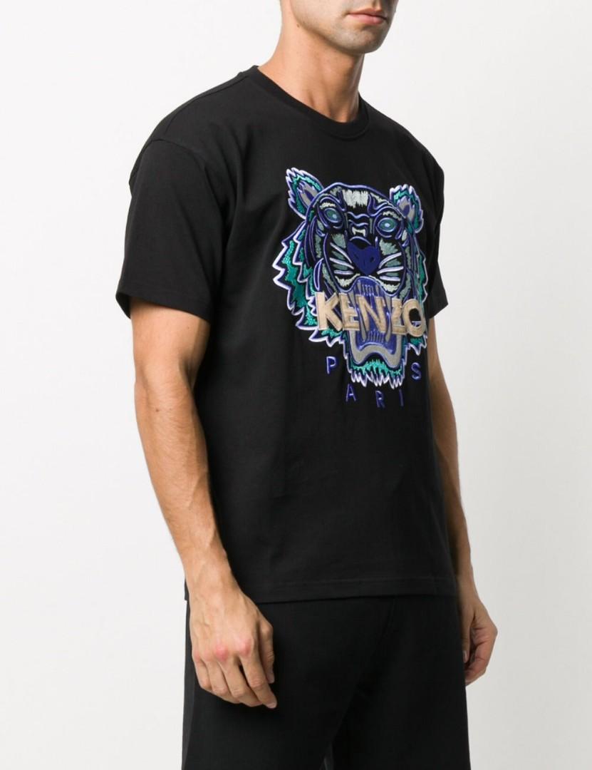 Kenzo Actua Tiger Embroidered T-shirt (Black)