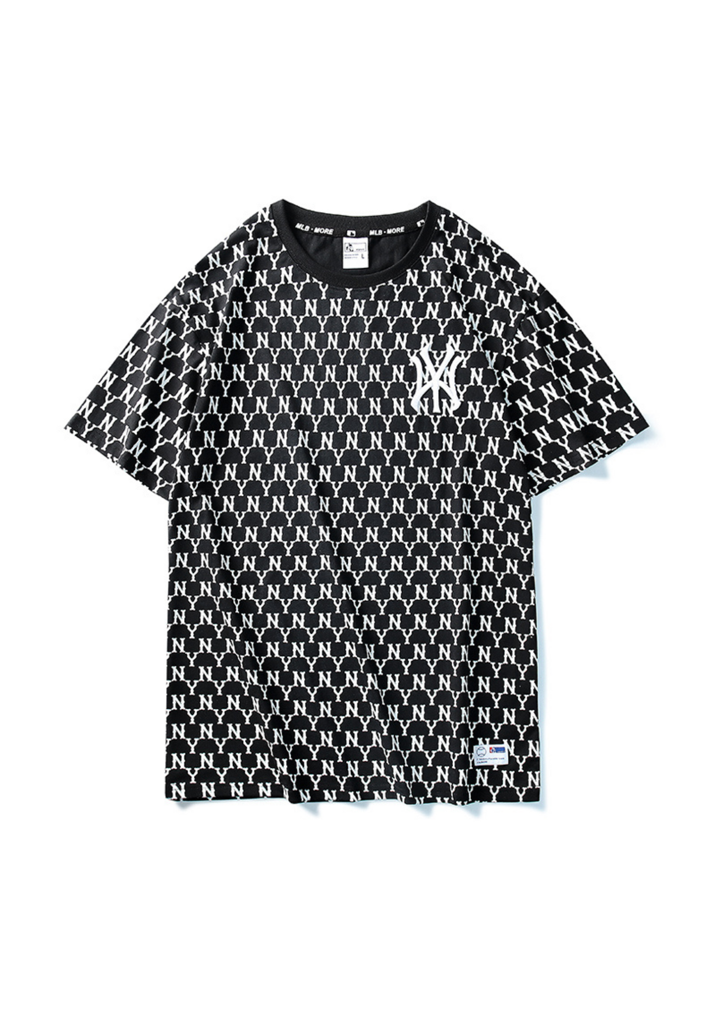 MLB New York Yankees Monogram All over Overfit Short Sleeve T-shirt (Black)