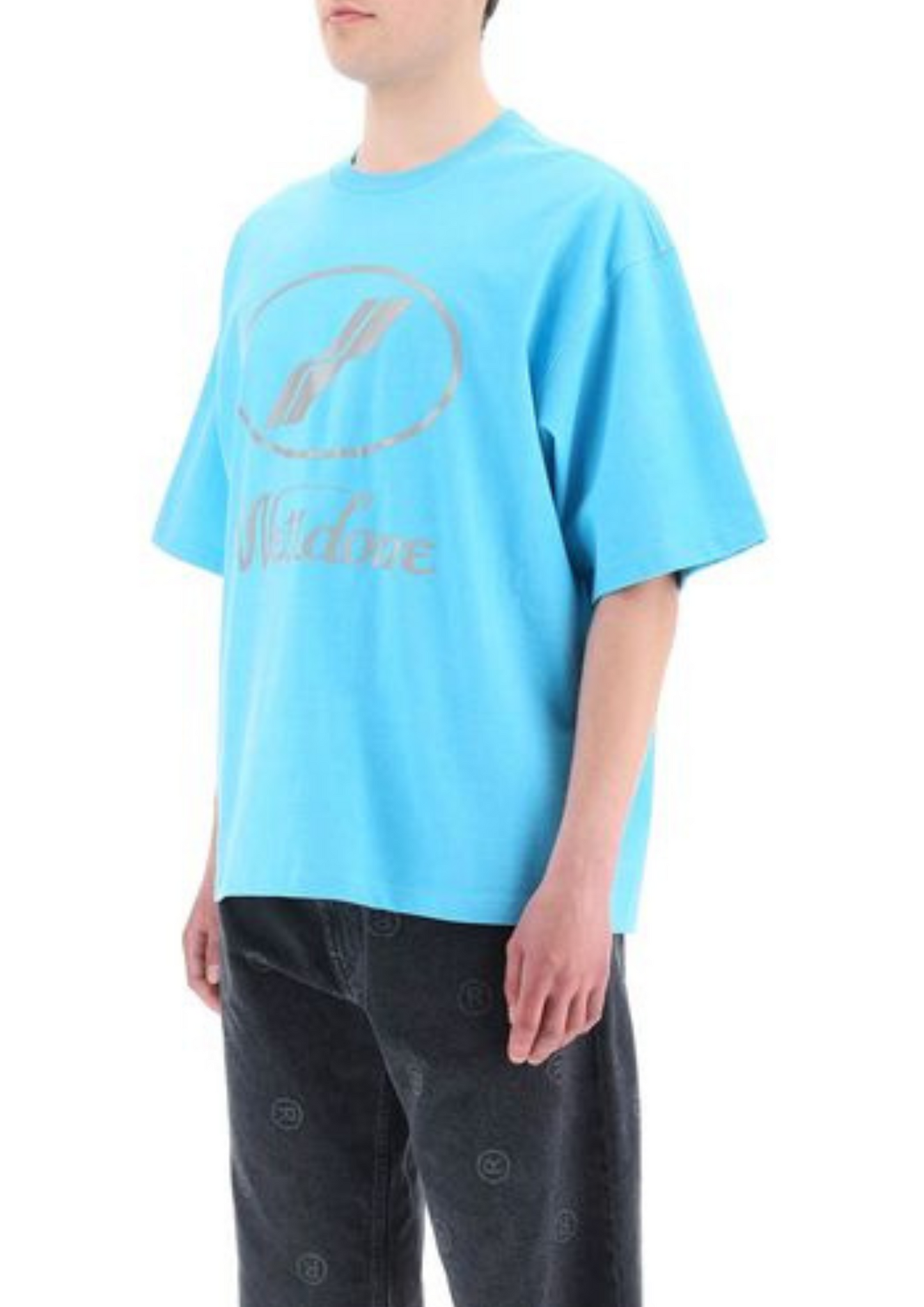 WE11DONE Logo Printed Oversized T-Shirt (Blue)