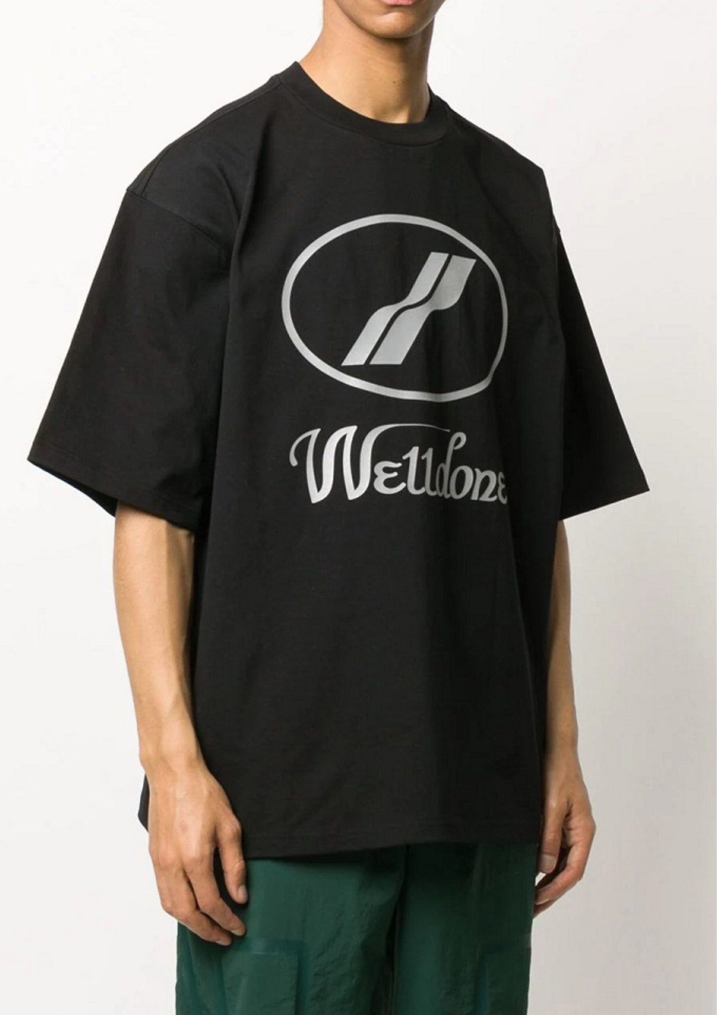 WE11DONE Logo Printed Oversized T-Shirt (Black)