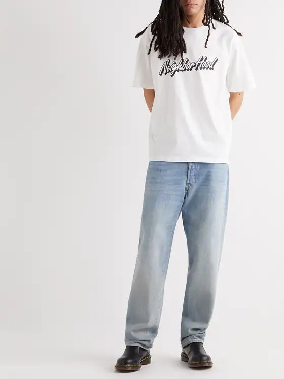 NEIGHBORHOOD Wording T-shirt (White)